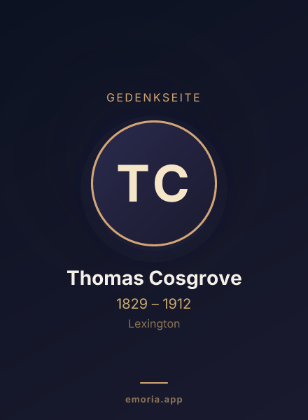 Gedenkportrait von Thomas Cosgrove