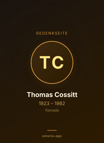 Gedenkportrait von Thomas Cossitt