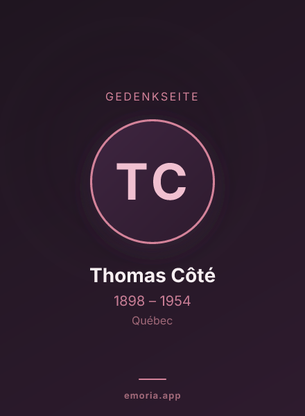 Gedenkportrait von Thomas Côté