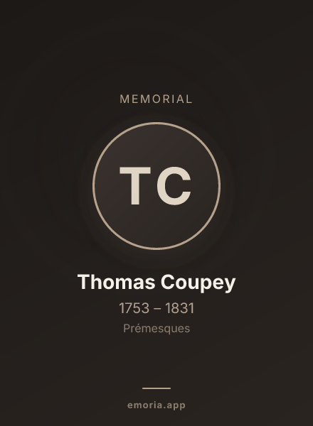 Memorial portrait of Thomas Coupey