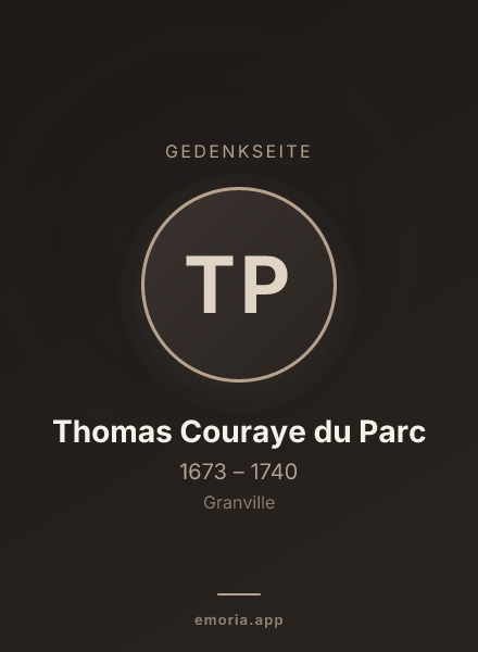 Gedenkportrait von Thomas Couraye du Parc