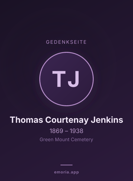 Gedenkportrait von Thomas Courtenay Jenkins