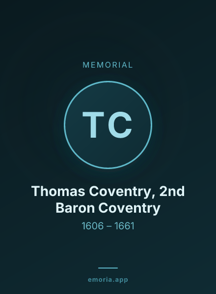 Memorial portrait of Thomas Coventry, 2nd Baron Coventry