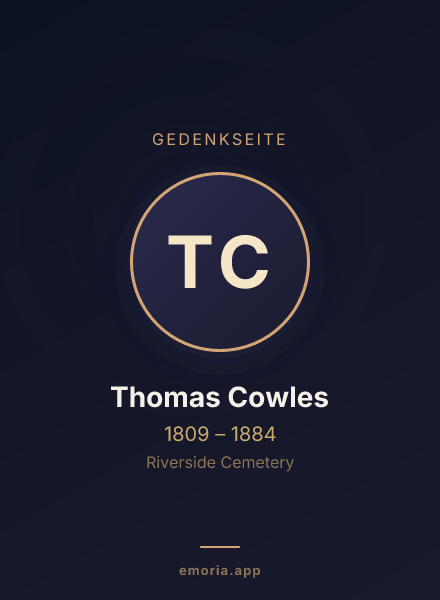 Gedenkportrait von Thomas Cowles