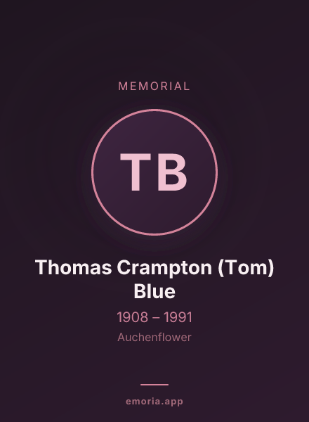 Memorial portrait of Thomas Crampton (Tom) Blue