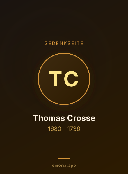Gedenkportrait von Thomas Crosse