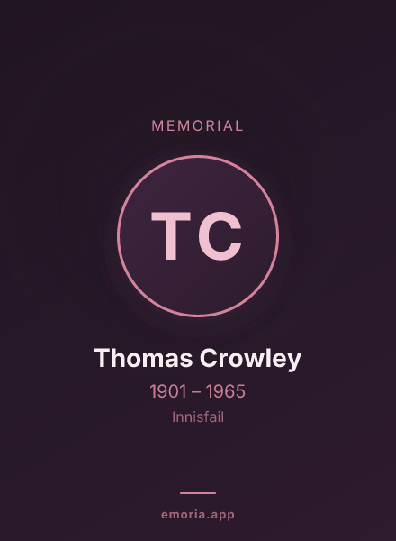 Memorial portrait of Thomas Crowley