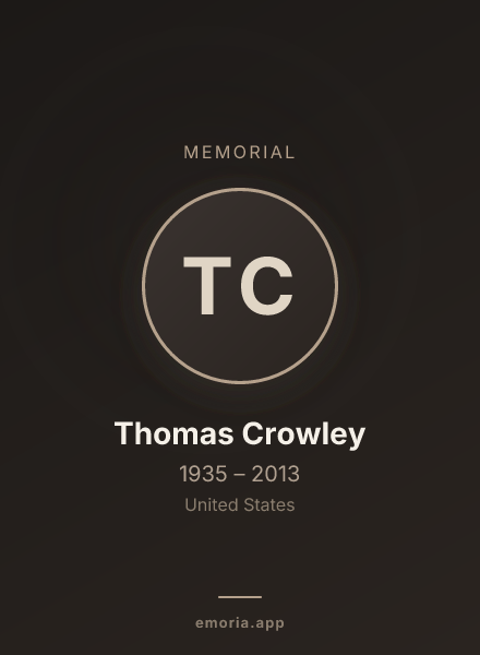 Memorial portrait of Thomas Crowley