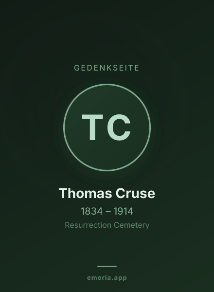 Gedenkportrait von Thomas Cruse