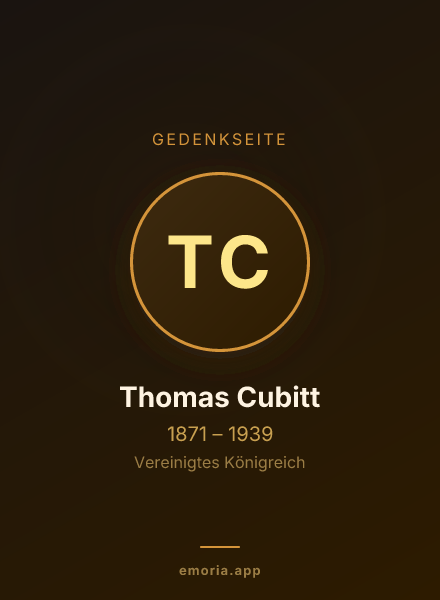 Gedenkportrait von Thomas Cubitt