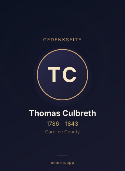 Gedenkportrait von Thomas Culbreth