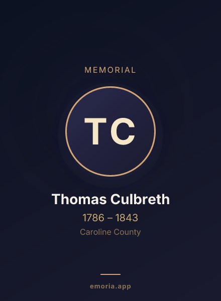 Memorial portrait of Thomas Culbreth