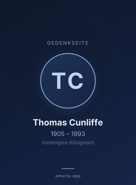 Gedenkportrait von Thomas Cunliffe