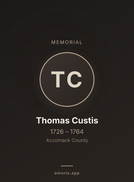 Memorial portrait of Thomas Custis