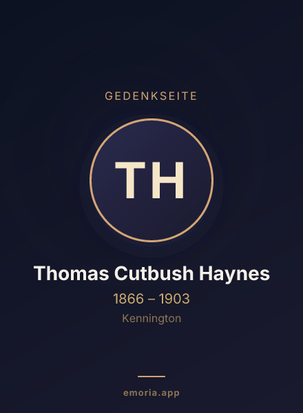 Gedenkportrait von Thomas Cutbush Haynes