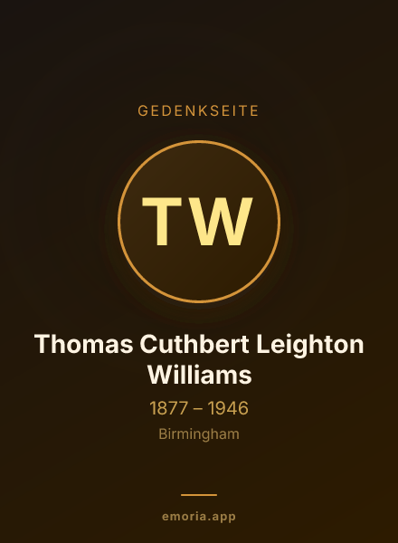 Gedenkportrait von Thomas Cuthbert Leighton Williams
