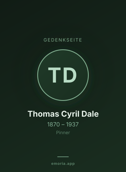 Gedenkportrait von Thomas Cyril Dale