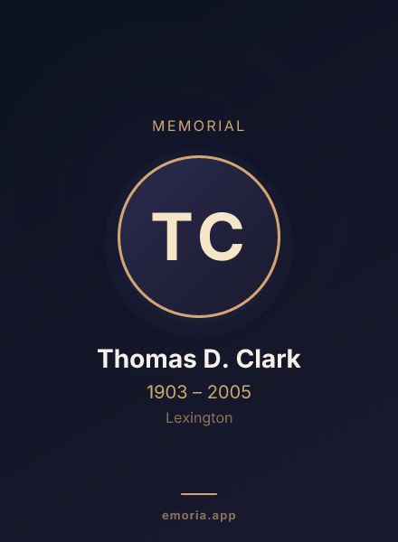 Memorial portrait of Thomas D. Clark