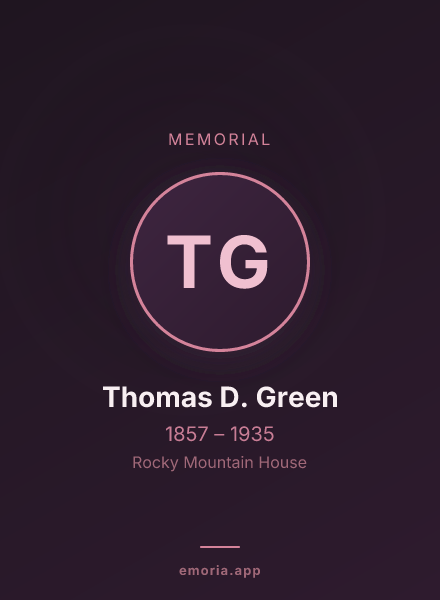 Memorial portrait of Thomas D. Green