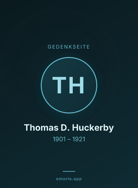 Gedenkportrait von Thomas D. Huckerby
