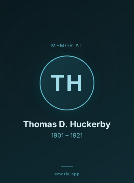 Memorial portrait of Thomas D. Huckerby