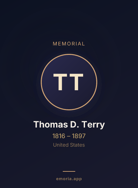 Memorial portrait of Thomas D. Terry