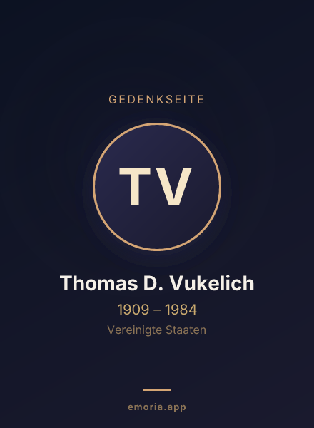 Gedenkportrait von Thomas D. Vukelich