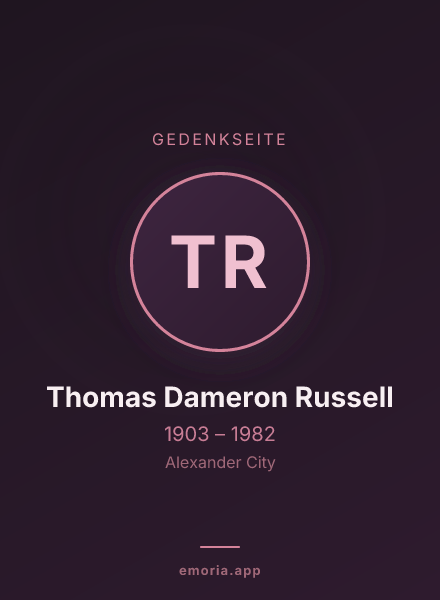 Gedenkportrait von Thomas Dameron Russell
