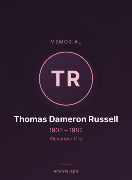 Memorial portrait of Thomas Dameron Russell