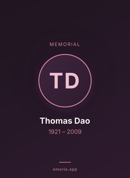 Memorial portrait of Thomas Dao