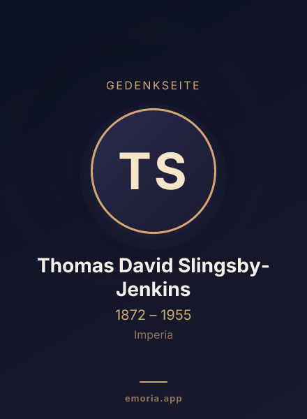 Gedenkportrait von Thomas David Slingsby-Jenkins