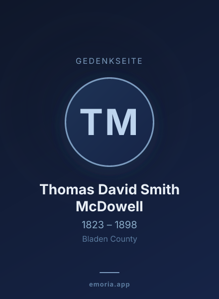 Gedenkportrait von Thomas David Smith McDowell