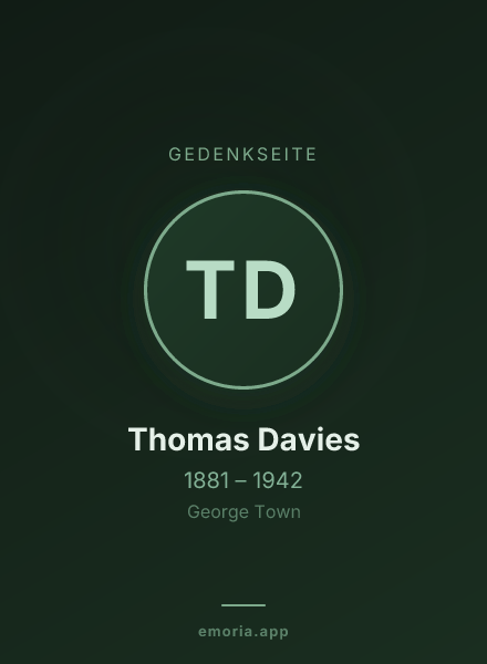 Gedenkportrait von Thomas Davies