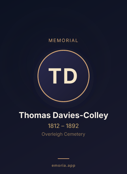 Memorial portrait of Thomas Davies-Colley