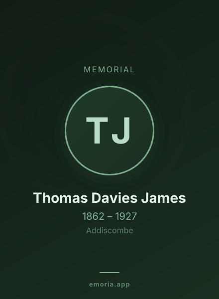 Memorial portrait of Thomas Davies James
