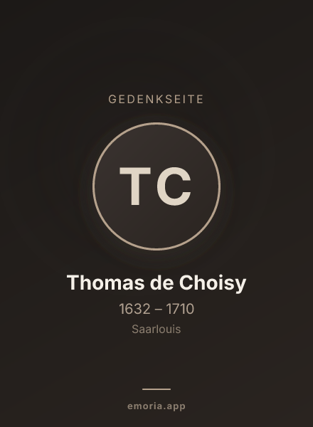 Gedenkportrait von Thomas de Choisy