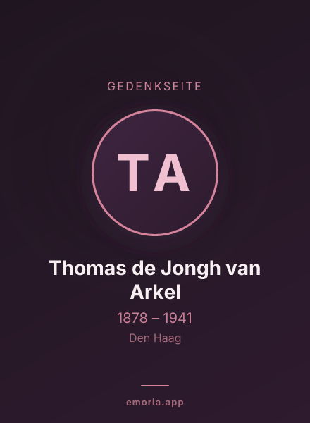Gedenkportrait von Thomas de Jongh van Arkel