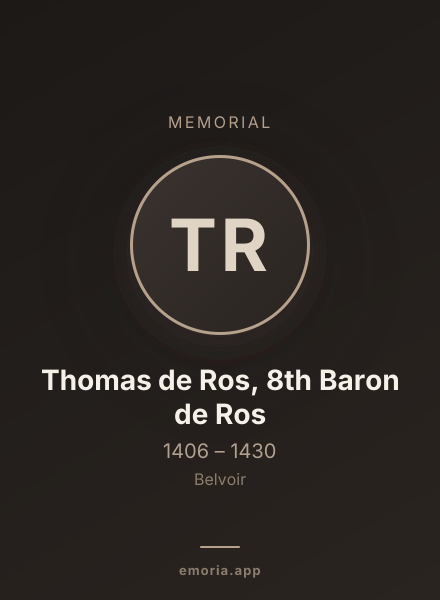 Memorial portrait of Thomas de Ros, 8th Baron de Ros
