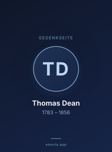 Gedenkportrait von Thomas Dean