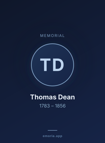 Memorial portrait of Thomas Dean