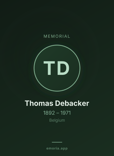 Memorial portrait of Thomas Debacker
