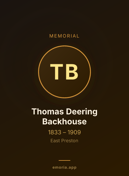 Memorial portrait of Thomas Deering Backhouse
