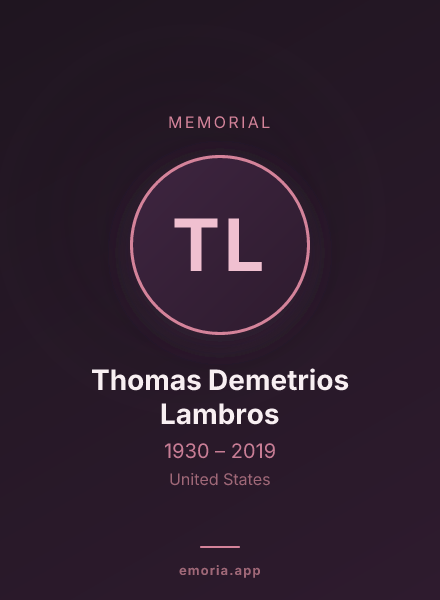 Memorial portrait of Thomas Demetrios Lambros