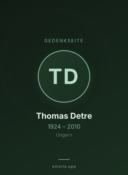 Gedenkportrait von Thomas Detre