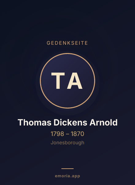 Gedenkportrait von Thomas Dickens Arnold