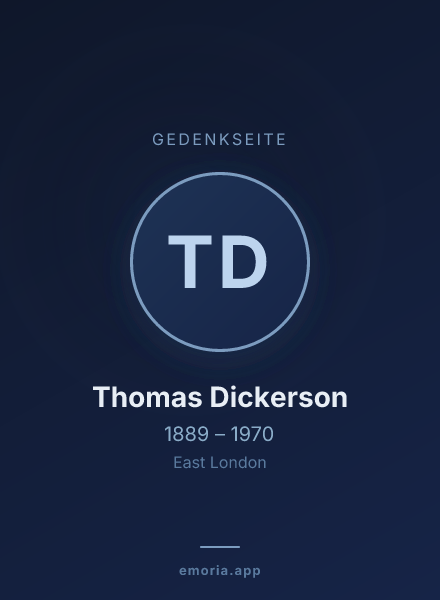 Gedenkportrait von Thomas Dickerson