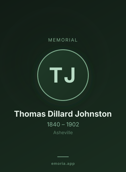 Memorial portrait of Thomas Dillard Johnston
