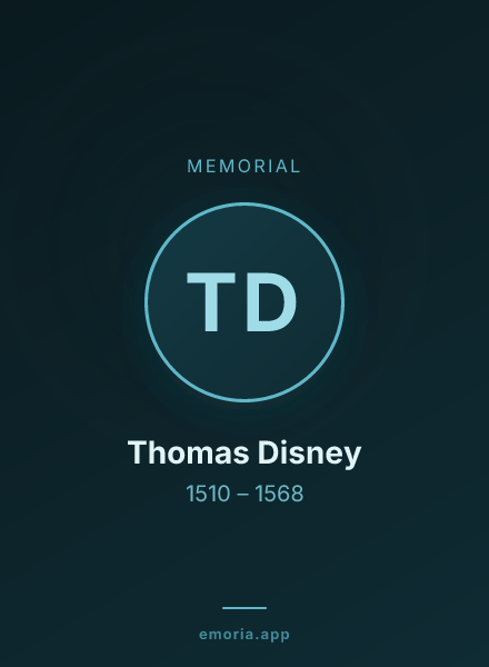 Memorial portrait of Thomas Disney