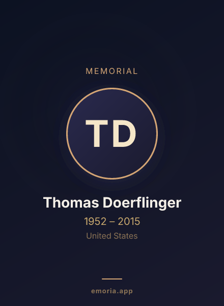 Memorial portrait of Thomas Doerflinger