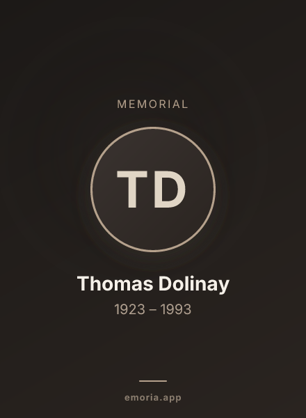 Memorial portrait of Thomas Dolinay